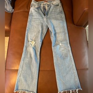 MOTHER Denim High Waisted Smokin' Double Ankle Fray - A Sight For Sore Eyes